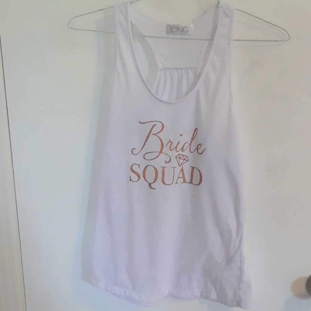 Bride Squad racer back tank Sz Sm